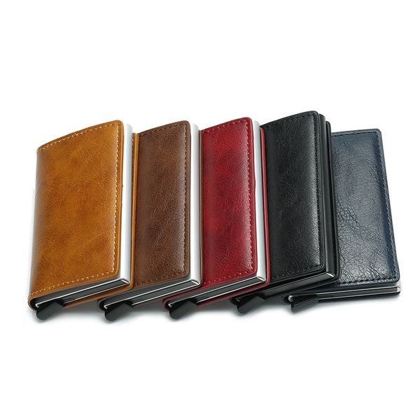 

rfid card holder men wallets money bag male vintage black short purse 2019 small leather slim wallets mini wallets thin, Red;black