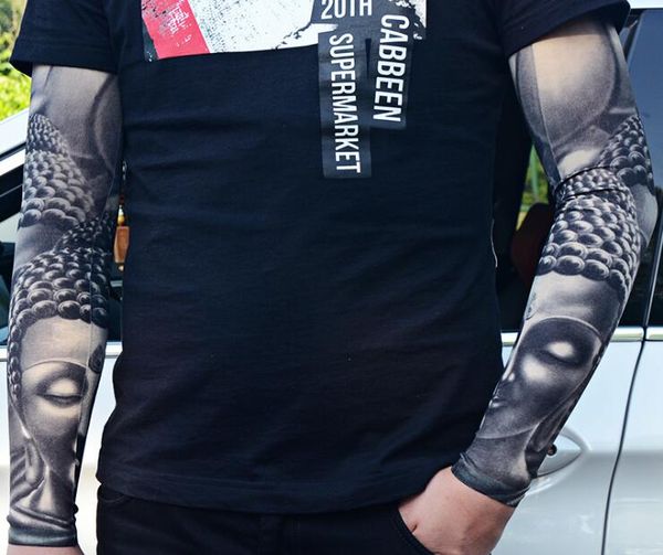 

1 pair temporary tattoo sleeves arts fake slip on arm printed sunscreen ice sleeves body art stockings protector
