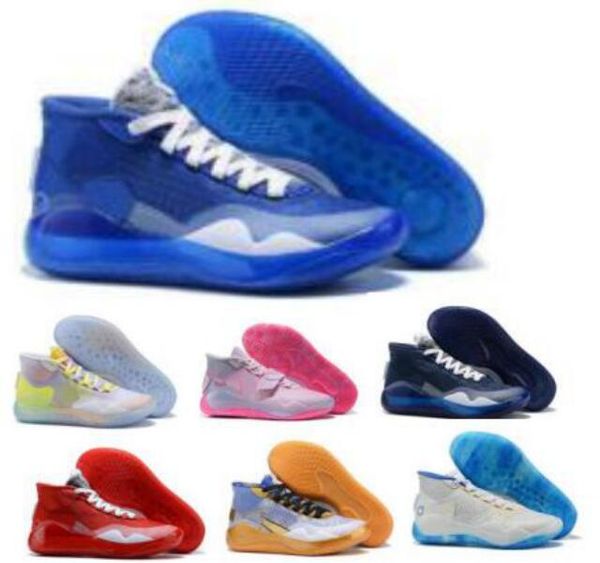 

mens kevin durant kd 12 basketball shoes aunt pearl peach jam warriors home eybl nationals 12s team bank black 2020 new arrival sneakers