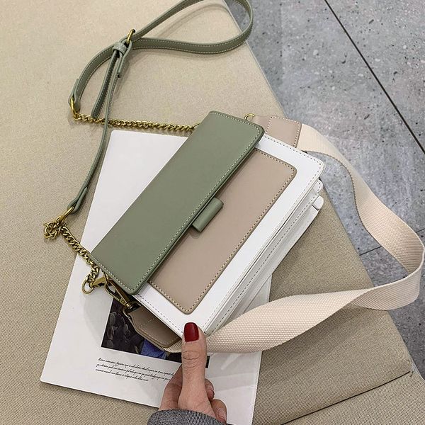 

контраст цвета кожа crossbody сумка для женщин 2019 путешествия сумки моды простого плеча сумки женской cross body bag размера 20 * 7 * 15