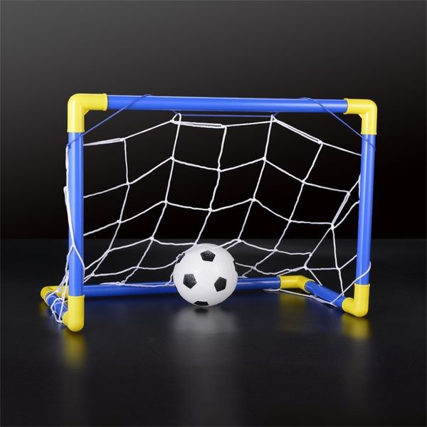 Folding Mini Football Soccer Ball Post Set Net + Pump Kids Sport Indoor Outdoor Games Toys Child Birthday Gift Plastic Hot!