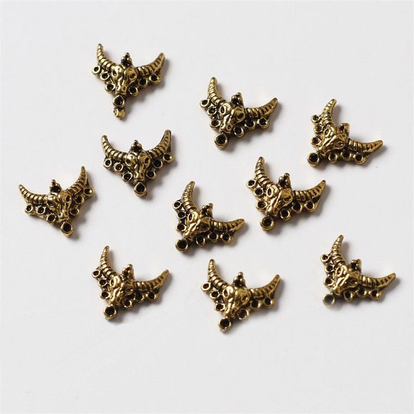 

100pcs/lot 3d alloy bee cow head nail art gold nail rivets & studs manicure nail art accessories halloween accessories for makeup, Silver;gold