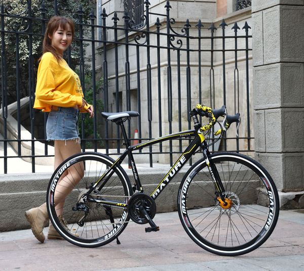 

дорожный велосипед 33-speed ​​double disc brake из алюминиевого сплава с переменной скоростью велосипеда изогнутые ручки student велогонки в