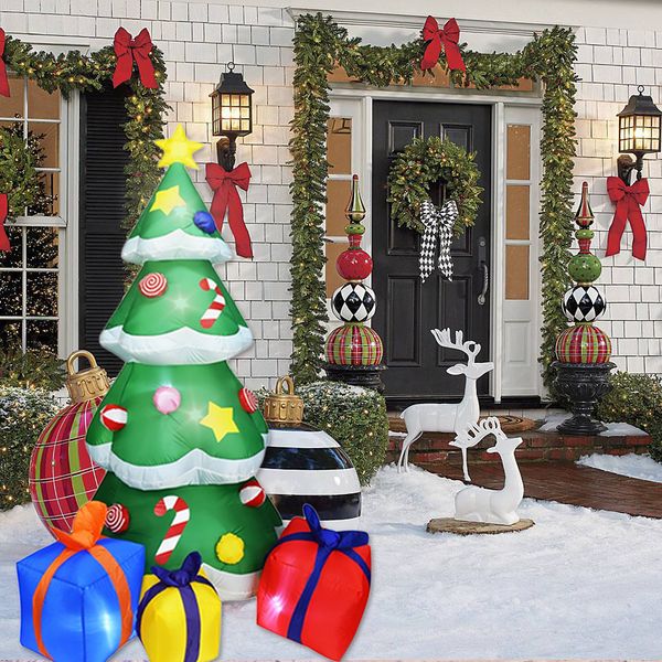 

26cm inflatable christmas tree with light christmas decorations for home led inflatable tree gift navidad 2019