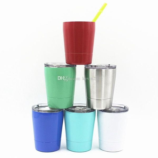 

wine tumbler colorful 9 oz drinking cup with seal lids stainless steel kids drinking insulated mugs