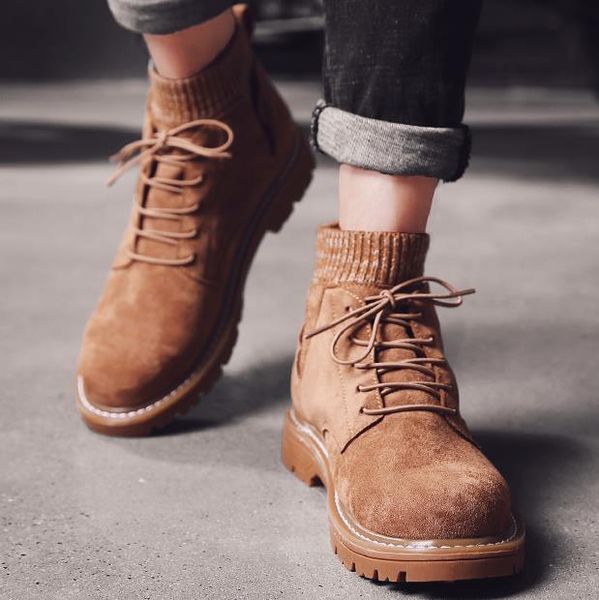 Winter Shoes Men Leather Boots Men Fashion Waterproof Work Boots Mens Casual Men Flats Big Size 39 44 Combat Boots Rain Boots From Hong19700814,
