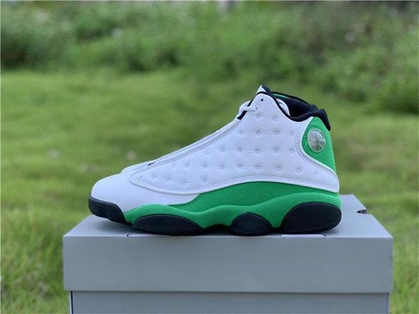 

2020 authentic 13 lucky green men basketball shoes white black 3m reflective 13s db6537-113 real carbon fiber sneakers with box