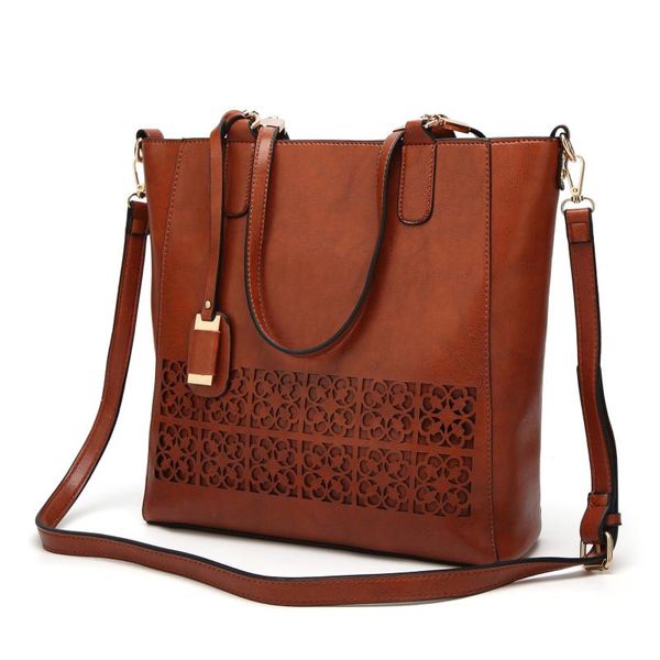 

tote bags retro hollow out women's hand bags fashion office lady handbags vintage large capacity shoulder crossbody