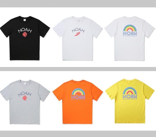 

2020 noah printed designer t shirt black white simple mens fashion high street t shirts short sleeve tshirt, White;black