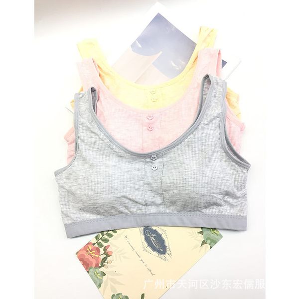 

development period small vest junior high school students high school girls bra big kid pure cotton girl's underwear thin, Black;white
