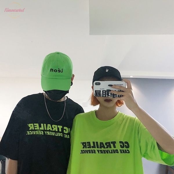 

harajuku streetwear women t shirt summer women korean ulzzang fluorescent green letters printed short sleeve t shirt female tees, White