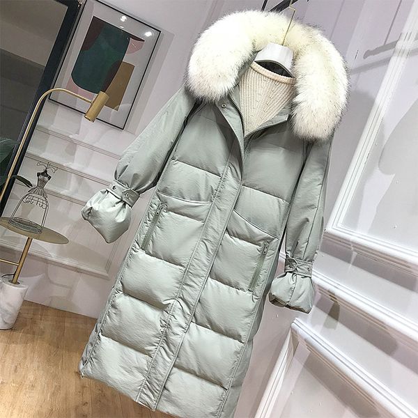 

winter fur down jacket women down coat 2019 winter women's jacket long coat female jackets snow wear, Black