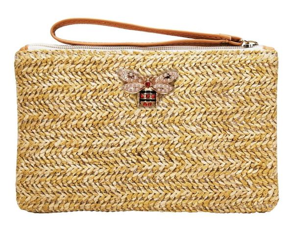 

women straw bag new fashion bohemian clutch bags lady handbag handmade rattan bag corn peels woven casual beach pocket
