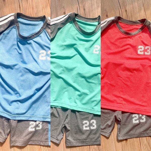 

qpiip children's quick-drying sports suit boys medium and large children's t-shirt sportswear shorts children boys t-shirt short-s