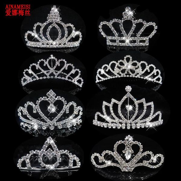 

ainameisi new bridal tiaras and crowns wedding hair accessories women elegant girls hair combs hairpin crystal jewelry gift, Golden;white