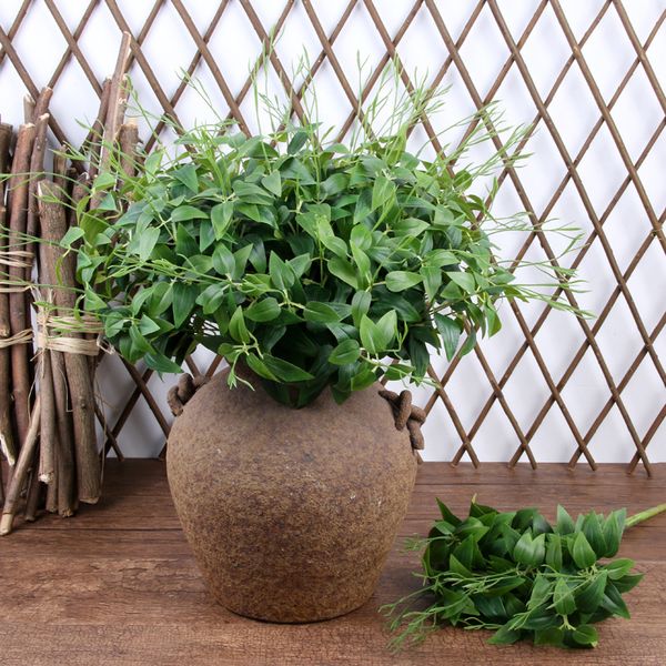 

55cm artificial plant simulation clematis leaf green wedding home garden decor fake honeysuckle leaf flower wall decoration