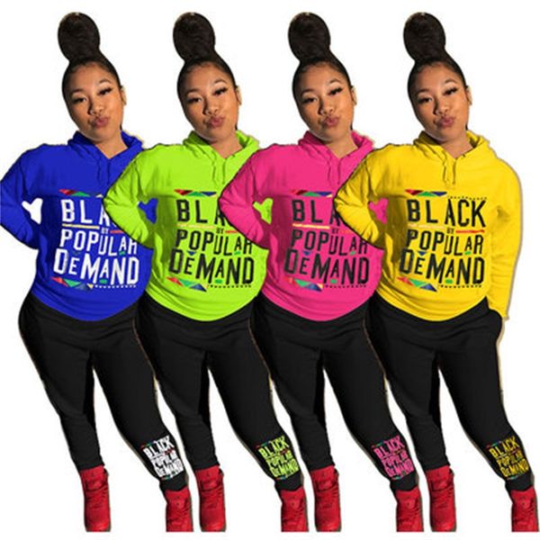 

letter printing clothes two piece suit women hoodies and leggings jogging suit sportswear winter fall clothing multi color 73fm h1, Black;red