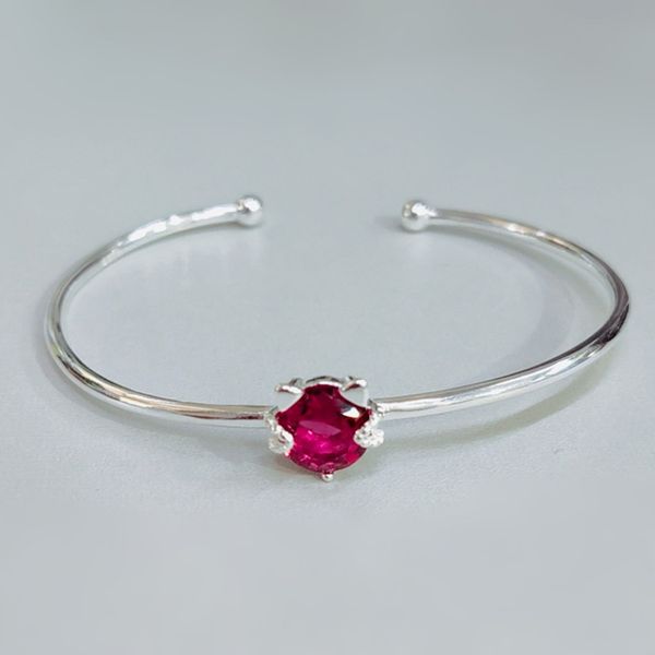

heart fresh sweet romantic red crystal cat silver plated female resizable bracelets, White