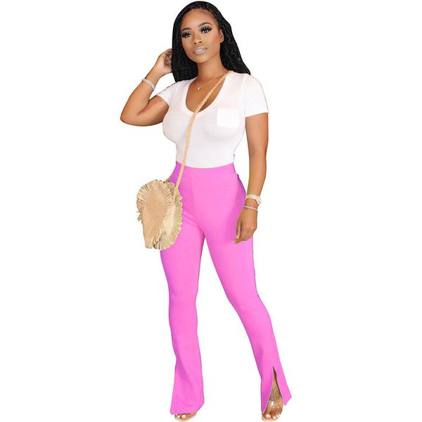 

2020 plus size sweatpants women with split hem high waist flare pants trousers ladies korean style stretwear casual jogger pants, Black;white