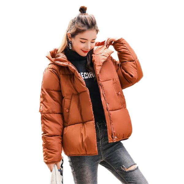 

autumn winter jacket women parka casual hooded warm short down cotton coat female loose student winter coat women clothing q1953, Tan;black