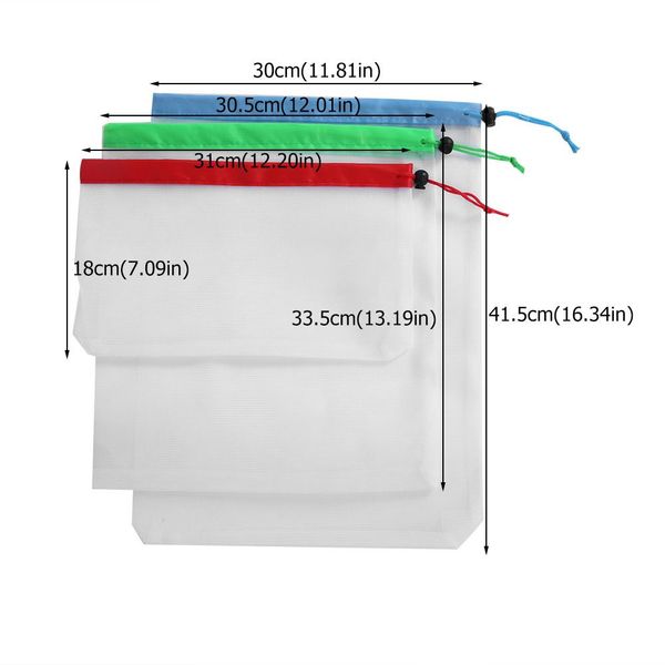 

15/12pcs reusable mesh produce bags washable eco friendly bags for grocery shopping storage fruit vegetable toys storage bag