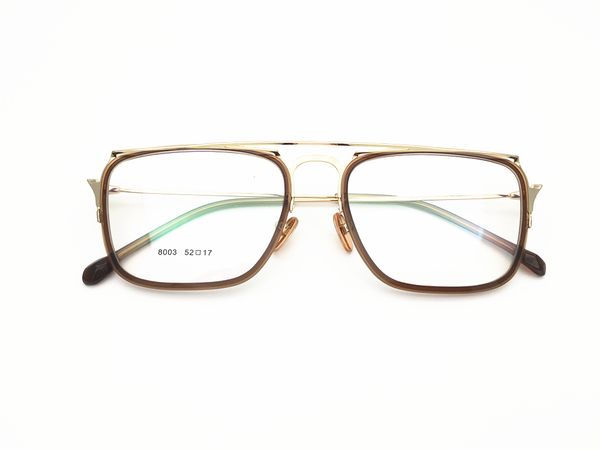 

belight optical design mens double beams titanium full rim optical frame spectacle frame optical clear prescription lenses 8003, Silver