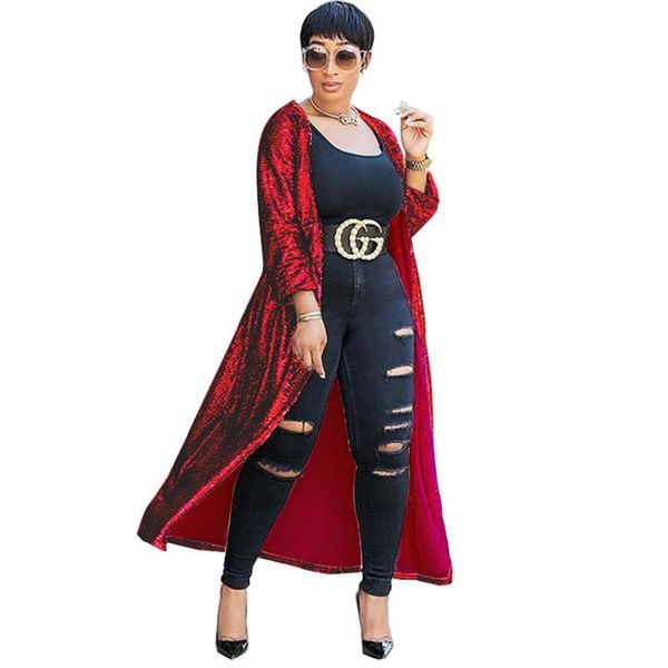 

cardigan designer womens outerwear loose half sleeve light color ladies cape female clothing plus size sequins, Black