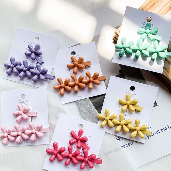 

2pcs/set bohemian style fashion cute flower pearl hair clips for girls women wedding party holiday barrettes hair accessories, Golden;white