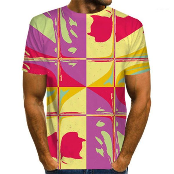 

short sleeve tshirts clothing man 3d digital print t-shirt fashion summer new color graffiti casual round neck tee male designer print, White;black