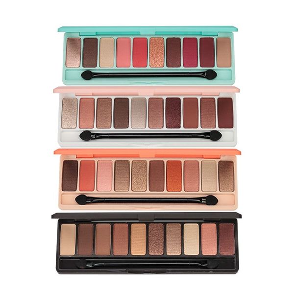 

new ten-color eyeshadow tray grapefruit juice color earth brown glitter palette matte palette pearl peach makeup smokey makeup
