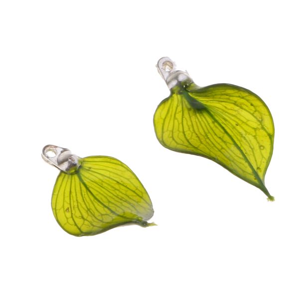 

2x зеленый эпоксидная смола природные real сушеные листья подвеска charms типовое аксессуары для diy серьги ожерелье браслет ювелирных издел, Black