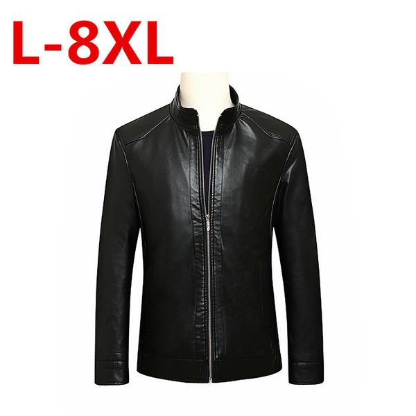 

new plus size 8xl 7xl 6xl 5xl 4xl man leather and autumn coat men the of men's jacket ing, Black