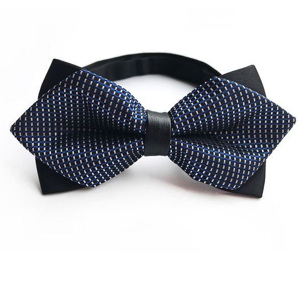 

men's bowtie tuxedo ties royal blue white black fashion formal silk bow tie classical dot bowties plaid butterfly wedding party, Black;gray