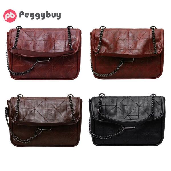 

retro crossbody handbag women solid pu leather chain shoulder messenger bag retro crossbody handbag ladies messenger bag