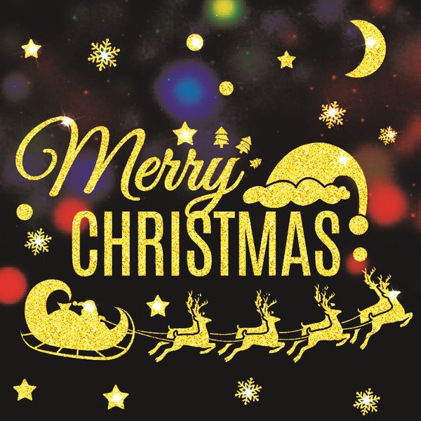 

gold christmas glass window stickers living room winter snowflake wall stickers bedroom christmas decorations for 2020 new year