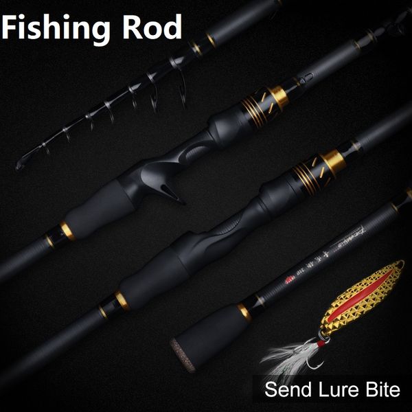 

новый 1.8 м / 2.1 м удочка углерода спиннинг литья удочка путешествия рыболовные снасти
