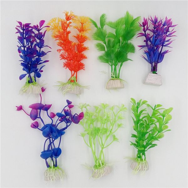 

20 pcs plastic aquarium plants wonder grass ornament decor landscape for fish tank
