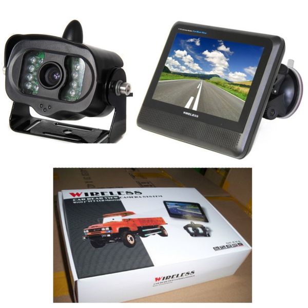 

2.4ghz wireless video parking reversing rear safety view backup camera 7" monitor kit car truck bus rv trailer wifi cam system