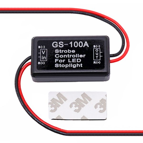 

gs-100a flash strobe controller flasher module for car led brake slight lamp 12--24v waterproof short circuit protection
