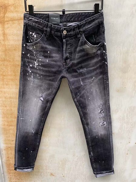 

2020 весна и лето новый черно-белый прямой повседневный повседневный d2 микроэластичные маленькие ножки тонкий износ отверстие патч личность, Blue