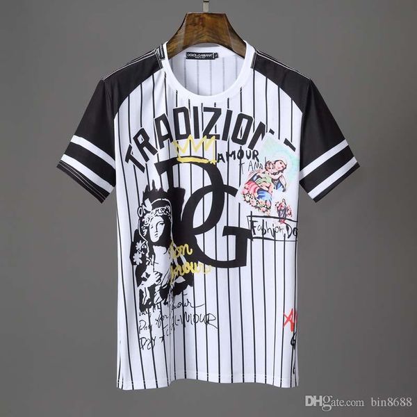 

summer new tide brand high-end butterfly playing card printing short t-shirt men's casual slim cotton half-sleeved shirt 21, White;black