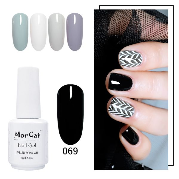 

morcat nail gel polish soak off uv gel nail polish pure white black gellak art design vernis semi permanant uv varnish, Red;pink