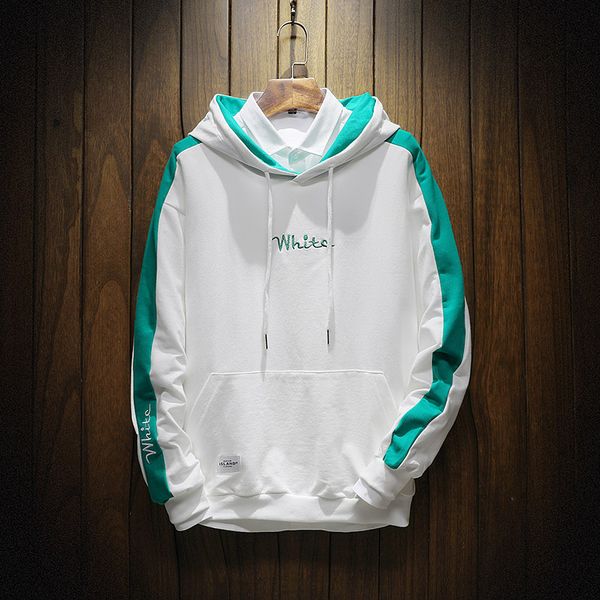 

male hoodies fleece sweatshirts mens big size raglan harajuku crewneck hoodie men vintage big pocket streetwear, Black