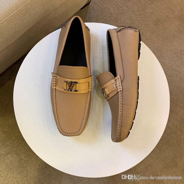 

the new men shoes fashion luxury sneakers real leather flat metal button peas shoes classic casual trainers shoes for men high quality, Black