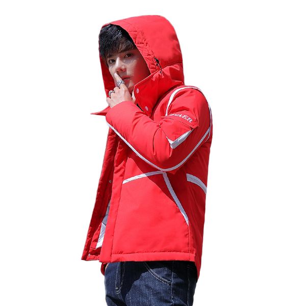 

new men winter jacket coats quality cotton padded hooded wadded thick warm outerwear casual male parkas, Black