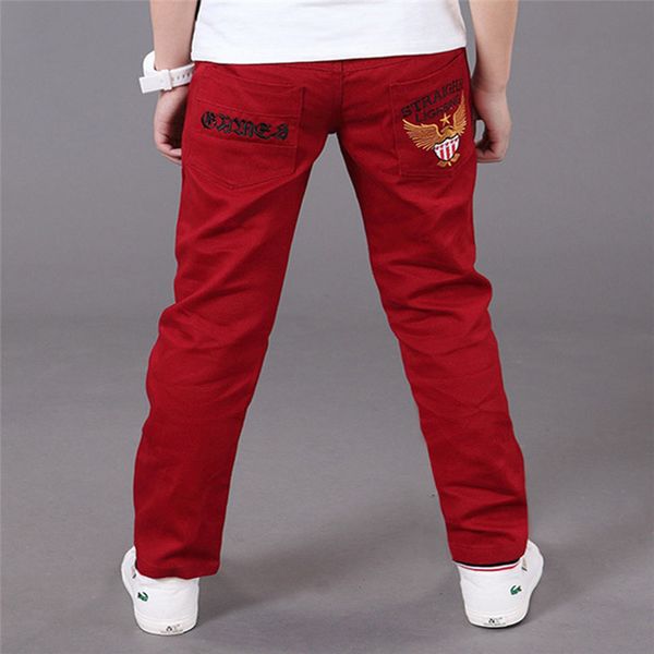 

autumn boys pants for boys 2018 casual cotton elastic trousers waist pencil pants children clothing kids eagle eembroide pants t200104, Blue