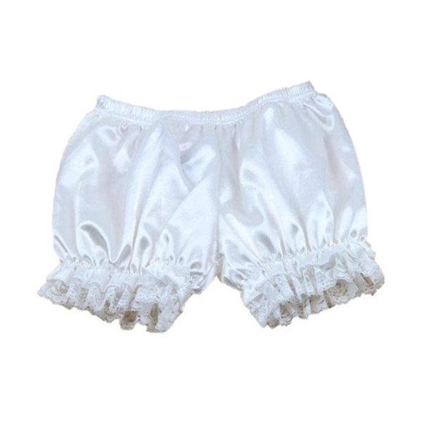 

women's panties drawers satin pumpkin pants petticoat small costume white ladies size (white), Black;pink