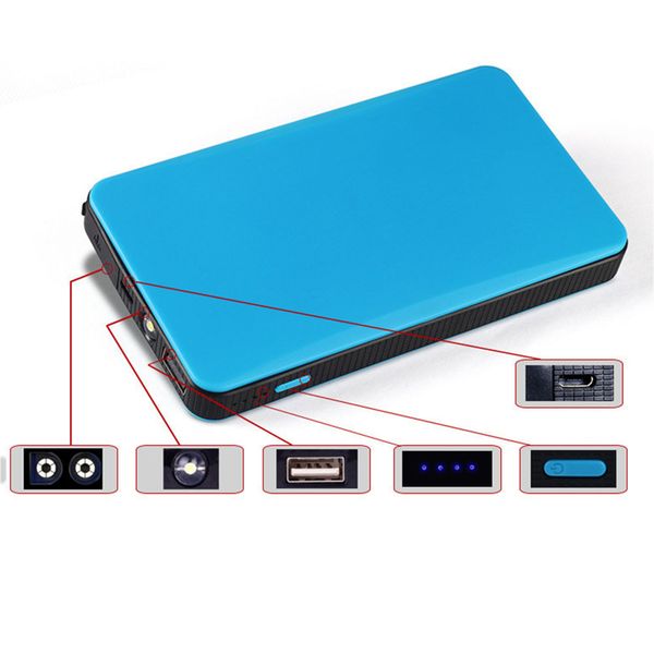 

new portable 12v car start power bank battery jump starter auto jumper engine mini power bank starting up to 2.0l
