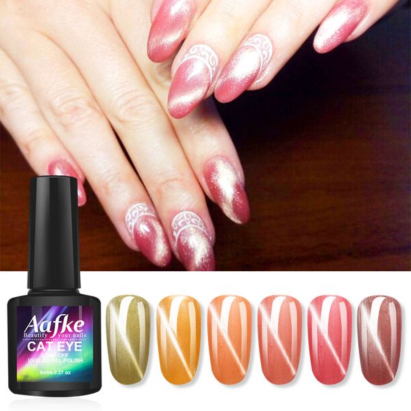 

magnet nail gel polish 3d cat eye effect uv gel nude pink cat eye magnetic soak off varnishes manicure lacquer zjj3093, Red;pink