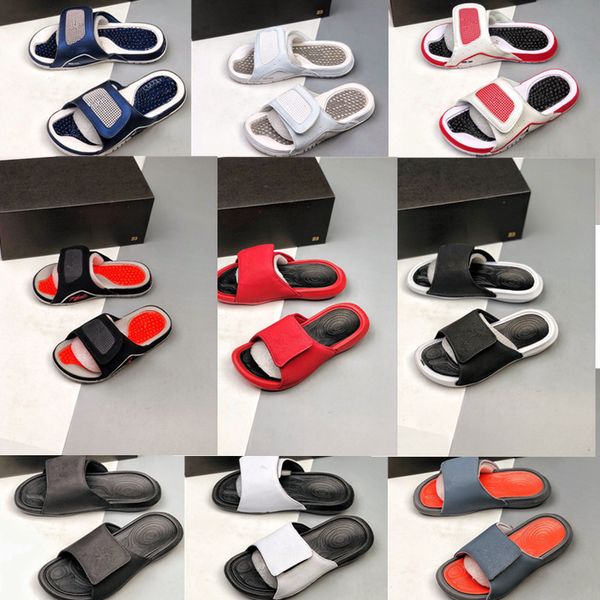 

2020 new sandals hydro 4 bred summer massage slippers wholesale men's shoes men and women couples casual shoes, Black